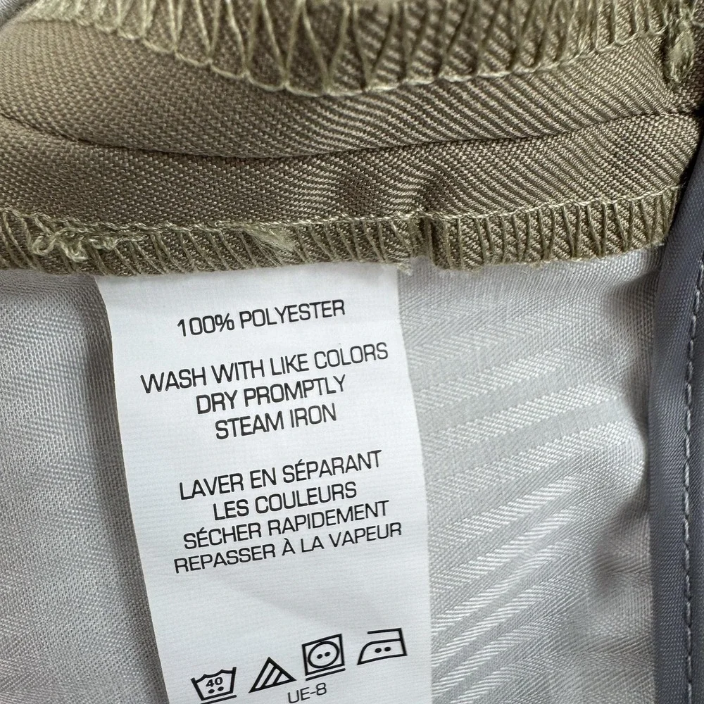 Van Heusen Traveler Dress Pants Mens 32x29 Beige Non Iron Microfiber NEW $60